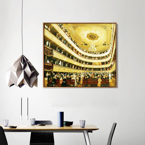 INVIN ART Framed Canvas Giclee Print Art The Auditorium Of The Old Castle Theatre, 1888 by Gustav Klimt Wall Art Living Room Home Office Decorations