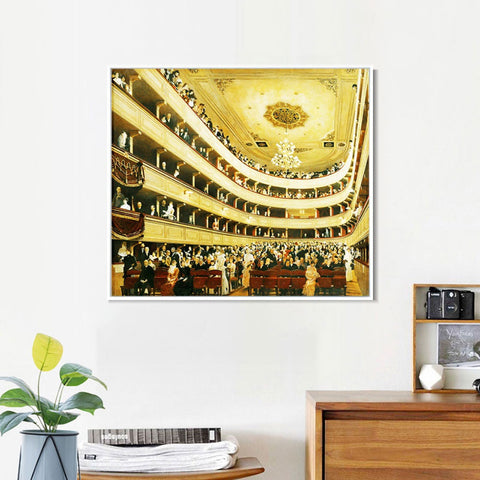 INVIN ART Framed Canvas Giclee Print Art The Auditorium Of The Old Castle Theatre, 1888 by Gustav Klimt Wall Art Living Room Home Office Decorations