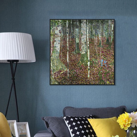 INVIN ART Framed Canvas Giclee Print Art Trees#5 by Gustav Klimt Wall Art Living Room Home Office Decorations