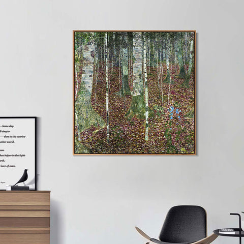 INVIN ART Framed Canvas Giclee Print Art Trees#5 by Gustav Klimt Wall Art Living Room Home Office Decorations