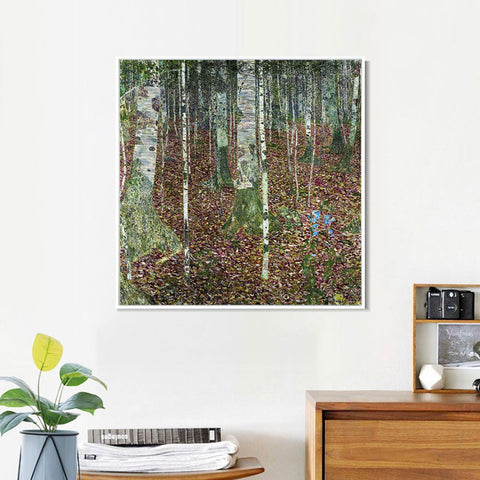 INVIN ART Framed Canvas Giclee Print Art Trees#5 by Gustav Klimt Wall Art Living Room Home Office Decorations