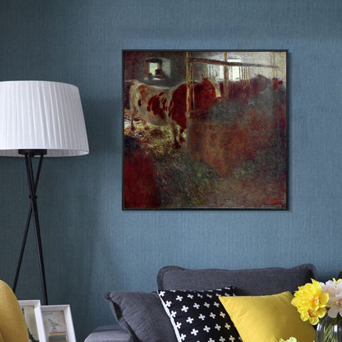 INVIN ART Framed Canvas Giclee Print Art Series#83 by Gustav Klimt Wall Art Living Room Home Office Decorations