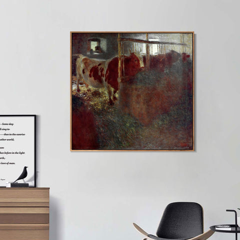 INVIN ART Framed Canvas Giclee Print Art Series#83 by Gustav Klimt Wall Art Living Room Home Office Decorations
