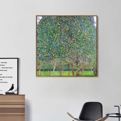 INVIN ART Framed Canvas Giclee Print Art Pear Trees(ORCHARD PEARS TREE) by Gustav Klimt Wall Art Living Room Home Office Decorations