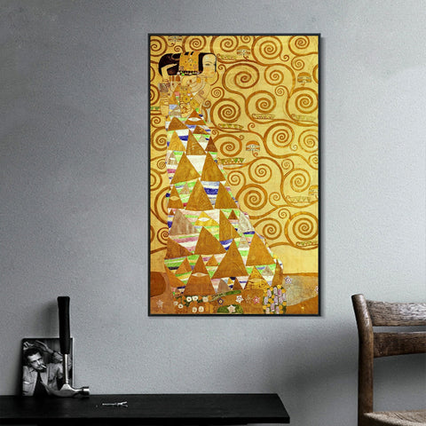 INVIN ART Framed Canvas Giclee Print Art The Woman In Gold by Gustav Klimt Wall Art Living Room Home Office Decorations
