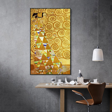 INVIN ART Framed Canvas Giclee Print Art The Woman In Gold by Gustav Klimt Wall Art Living Room Home Office Decorations