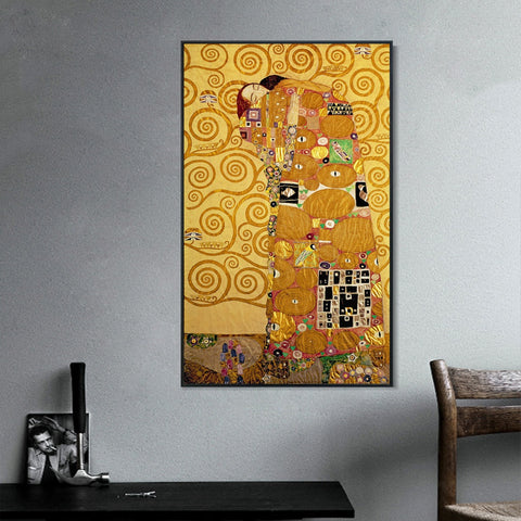 INVIN ART Framed Canvas Giclee Print Art The Tree of Life#2 by Gustav Klimt Wall Art Living Room Home Office Decorations