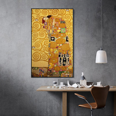 INVIN ART Framed Canvas Giclee Print Art The Tree of Life#2 by Gustav Klimt Wall Art Living Room Home Office Decorations