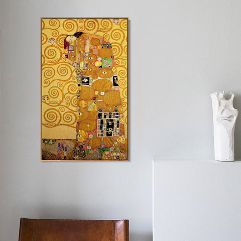 INVIN ART Framed Canvas Giclee Print Art The Tree of Life#2 by Gustav Klimt Wall Art Living Room Home Office Decorations