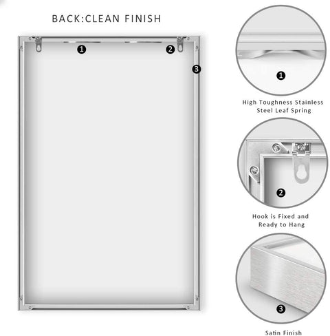 INVIN ART Framed Canvas Art White Light by Jackson Pollock Abstract Wall Art Living Room Home Office Decorations(Aluminum Metal White Frame with Mat & Glass,28"x40")