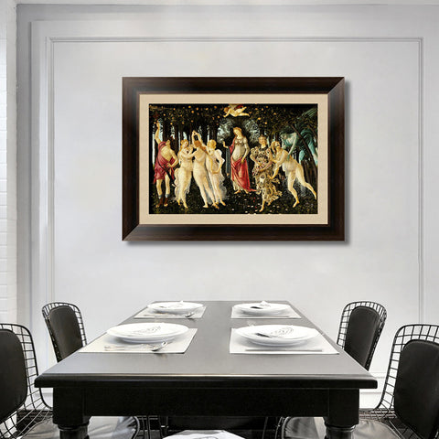 INVIN ART Framed Canvas Art Giclee Print La Primavera Allegory of Spring 1482 by Sandro Botticelli Wall Art Living Room Home Office Decorations