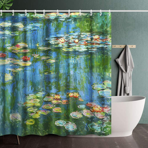 INVIN ART Bathroom Shower Curtain Set with Hooks,Home Art Paintings Pictures for Bathroom