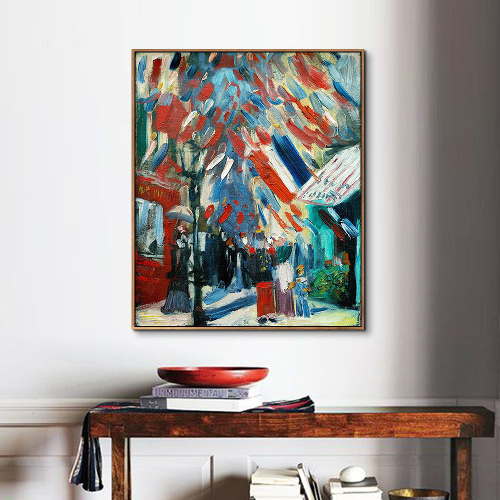 INVIN ART Framed Canvas Giclee Print Art The Fourteenth of July Celebration in Paris by Vincent Van Gogh Wall Art