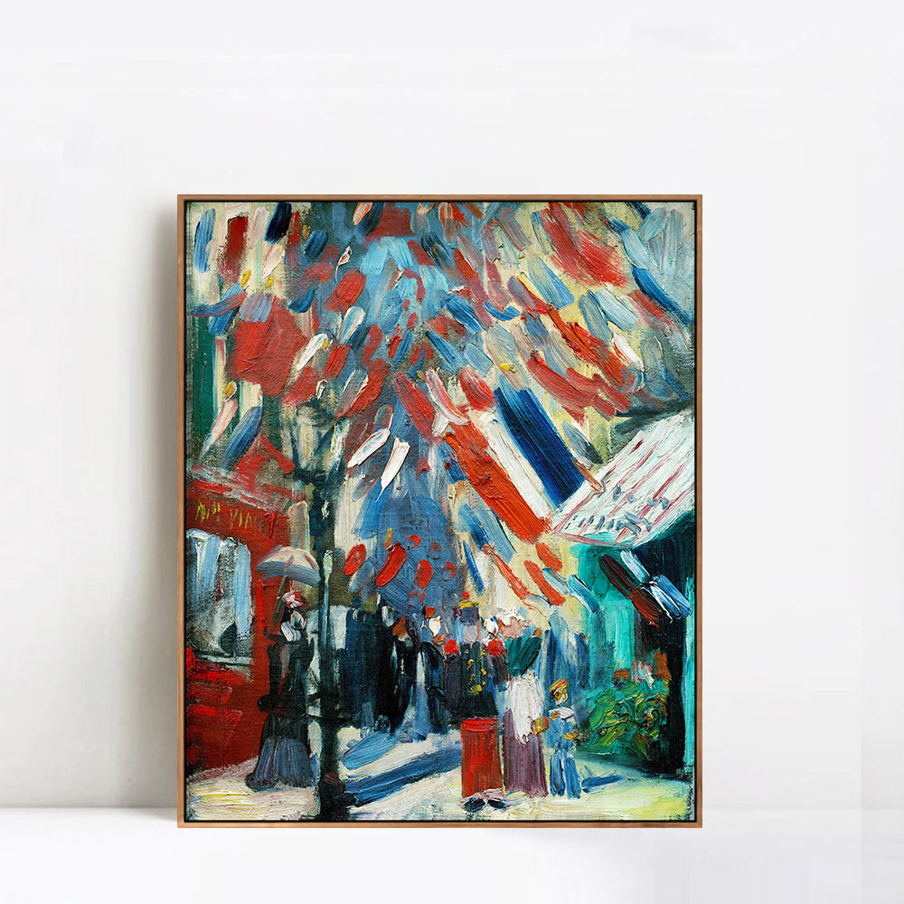 INVIN ART Framed Canvas Giclee Print Art The Fourteenth of July Celebration in Paris by Vincent Van Gogh Wall Art