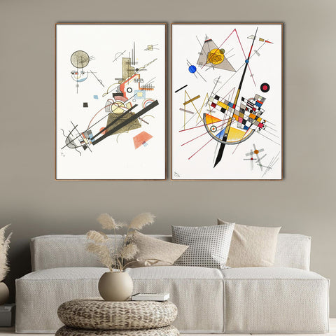 INVIN ART Framed Canvas Print Combo Painting 2 PCS Series#13 by Wassily Kandinsky Wall Art Home Living Room Office Decorations