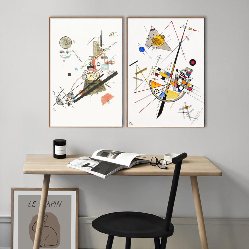 INVIN ART Framed Canvas Print Combo Painting 2 PCS Series#13 by Wassily Kandinsky Wall Art Home  Office Decorations