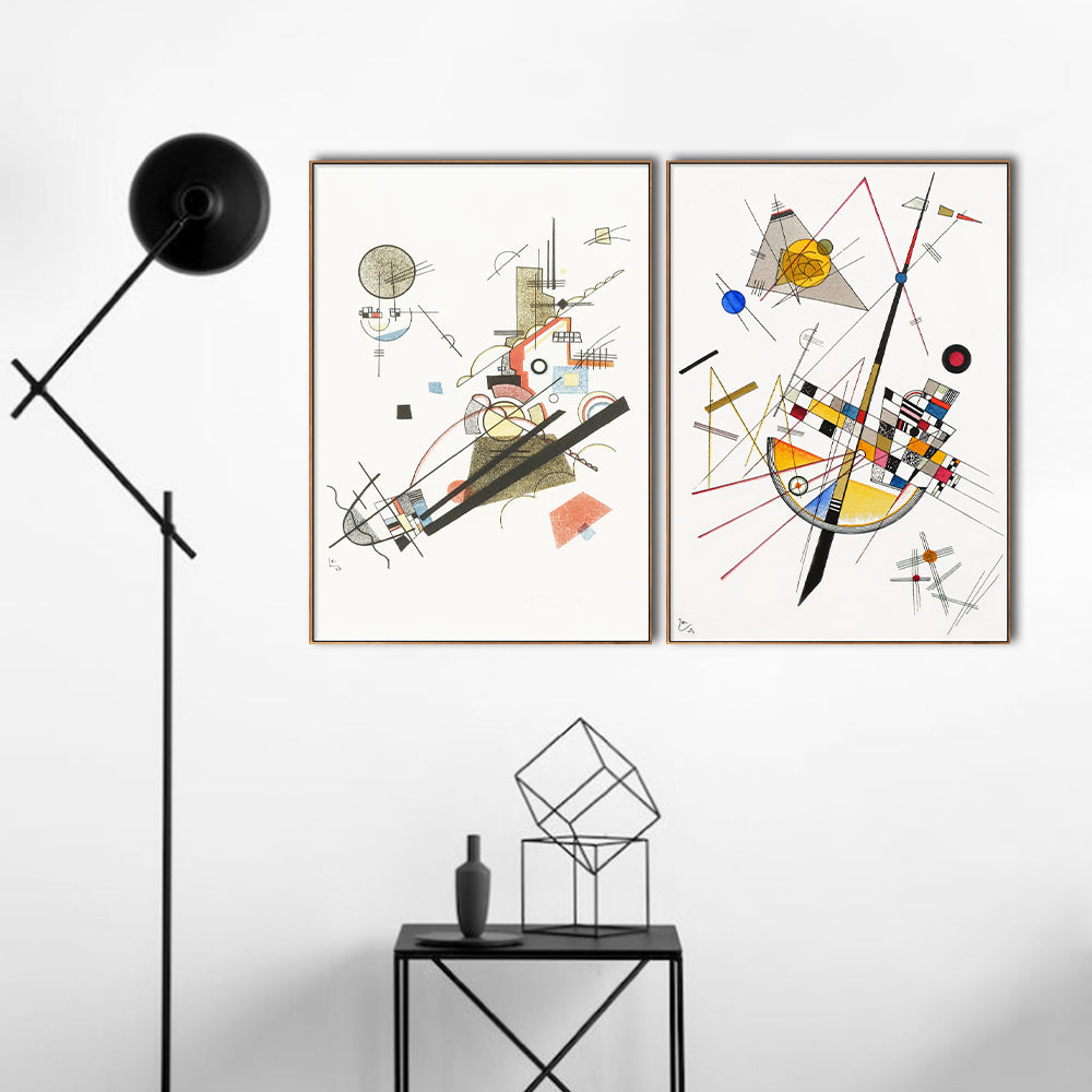INVIN ART Framed Canvas Print Combo Painting 2 PCS Series#13 by Wassily Kandinsky Wall Art Home  Office Decorations