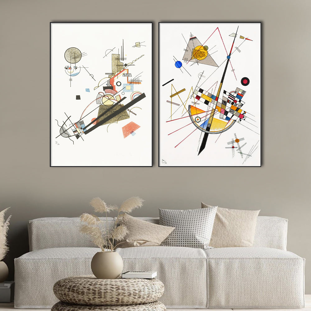 INVIN ART Framed Canvas Print Combo Painting 2 PCS Series#13 by Wassily Kandinsky Wall Art Home  Office Decorations