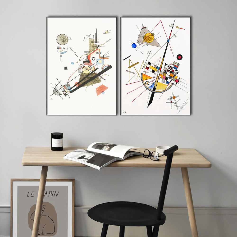 INVIN ART Framed Canvas Print Combo Painting 2 PCS Series#13 by Wassily Kandinsky Wall Art Home  Office Decorations
