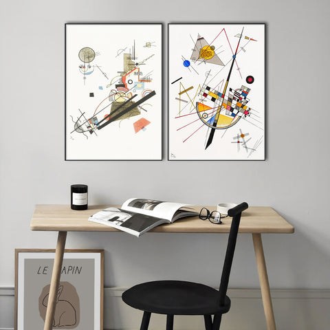 INVIN ART Framed Canvas Print Combo Painting 2 PCS Series#13 by Wassily Kandinsky Wall Art Home Living Room Office Decorations