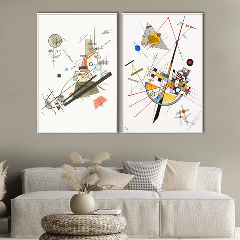 INVIN ART Framed Canvas Print Combo Painting 2 PCS Series#13 by Wassily Kandinsky Wall Art Home Living Room Office Decorations