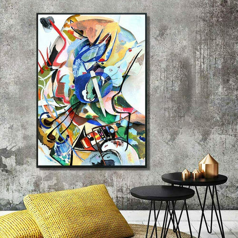 INVIN ART Framed Canvas Giclee Print Art Series 17 by Wassily Kandinsky Wall Art Living Room Home Office Decorations