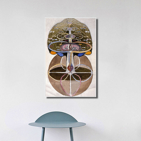 INVIN ART Framed Canvas No date Untitled 05 by Hilma Af Klint Wall Art Living Room Home Office Decorations