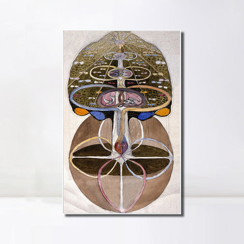 INVIN ART Framed Canvas No date Untitled 05 by Hilma Af Klint Wall Art Living Room Home Office Decorations