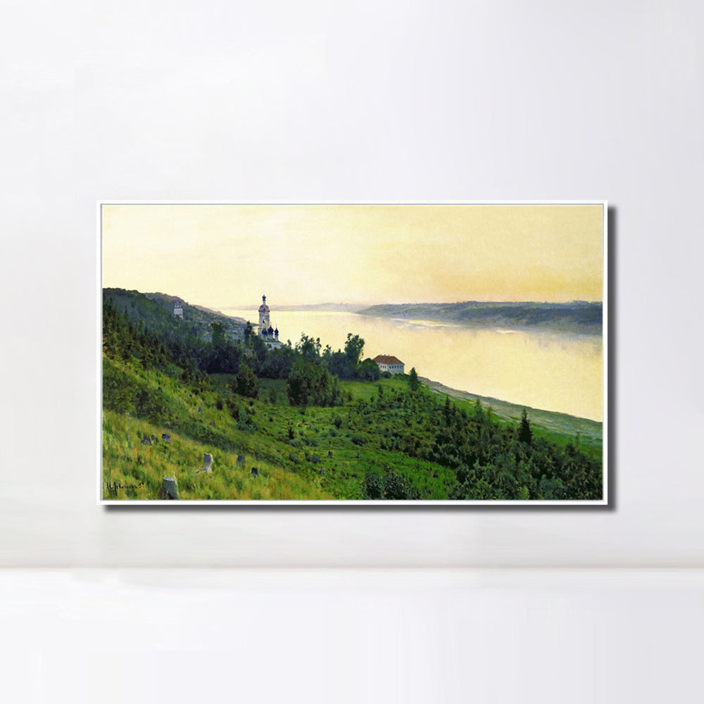 INVIN ART Framed Canvas Giclee Print Series#7 by Isaac Levitan Wall Art