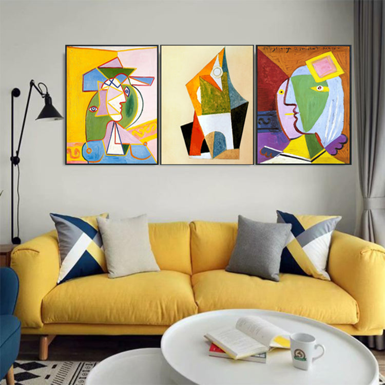 INVIN ART Framed Canvas Art Combo Painting 3 Pieces by Pablo Picasso Wall Art Series#24