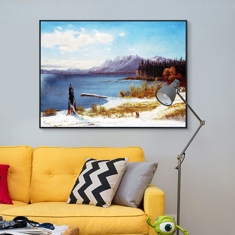 The Peaceful Lake after Snow by Albert Bierstadt Wall Art Home Decorations