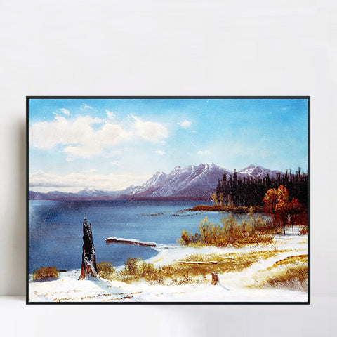 The Peaceful Lake after Snow by Albert Bierstadt Wall Art Home Decorations