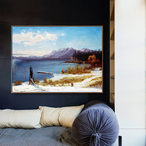 The Peaceful Lake after Snow by Albert Bierstadt Wall Art Home Decorations