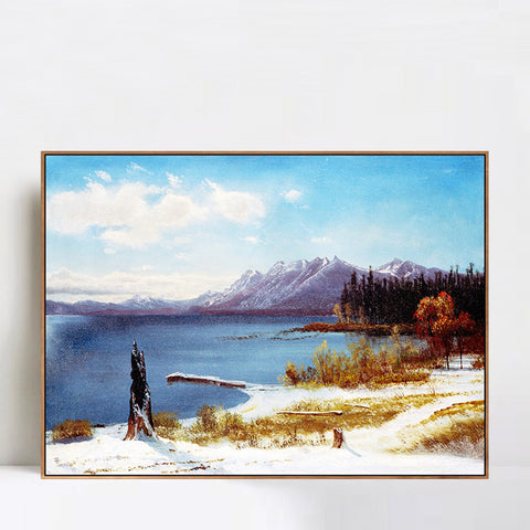 The Peaceful Lake after Snow by Albert Bierstadt Wall Art Home Decorations