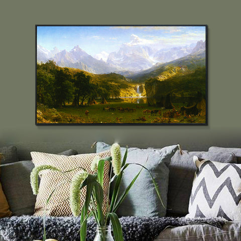 The Rocky Mountains,Lander's Peak 1863 by Albert Bierstadt Wall Art Living Room Home Decorations