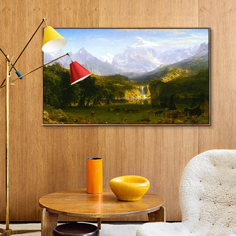 The Rocky Mountains,Lander's Peak 1863 by Albert Bierstadt Wall Art Living Room Home Decorations