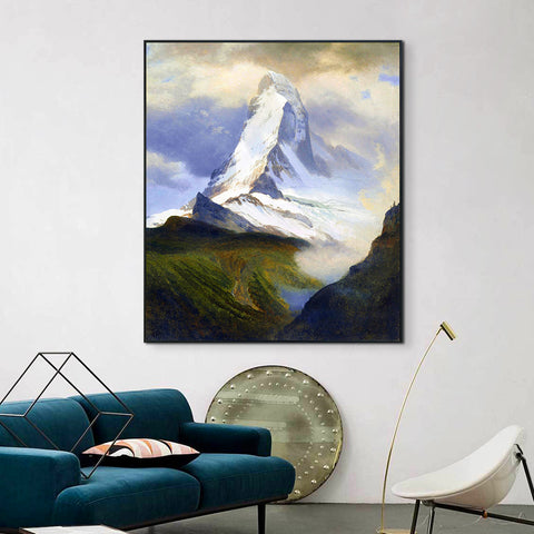 The Beautiful Snow-capped Mountains by Albert Bierstadt Wall Art Living Room Home Decorations