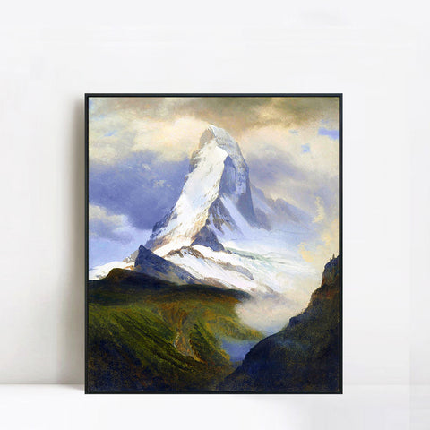 The Beautiful Snow-capped Mountains by Albert Bierstadt Wall Art Living Room Home Decorations
