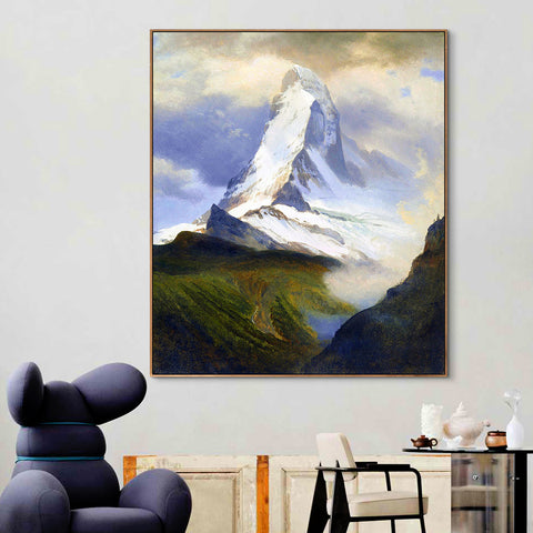 The Beautiful Snow-capped Mountains by Albert Bierstadt Wall Art Living Room Home Decorations