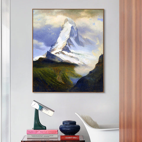 The Beautiful Snow-capped Mountains by Albert Bierstadt Wall Art Living Room Home Decorations