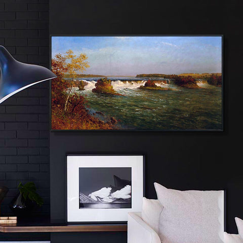 The Running River by Albert Bierstadt Wall Art Living Room Home Decorations