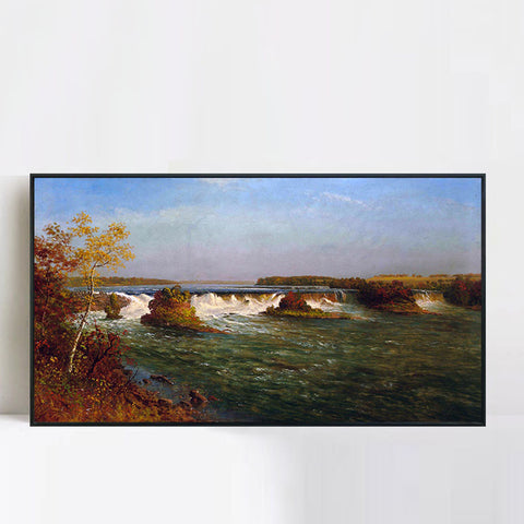 The Running River by Albert Bierstadt Wall Art Living Room Home Decorations