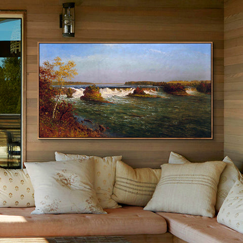 The Running River by Albert Bierstadt Wall Art Living Room Home Decorations