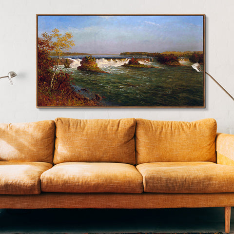 The Running River by Albert Bierstadt Wall Art Living Room Home Decorations