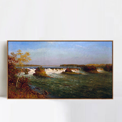 The Running River by Albert Bierstadt Wall Art Living Room Home Decorations