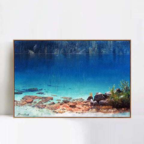 The Quiet Crystal Lake by Albert Bierstadt Wall Art Living Room Home Decorations