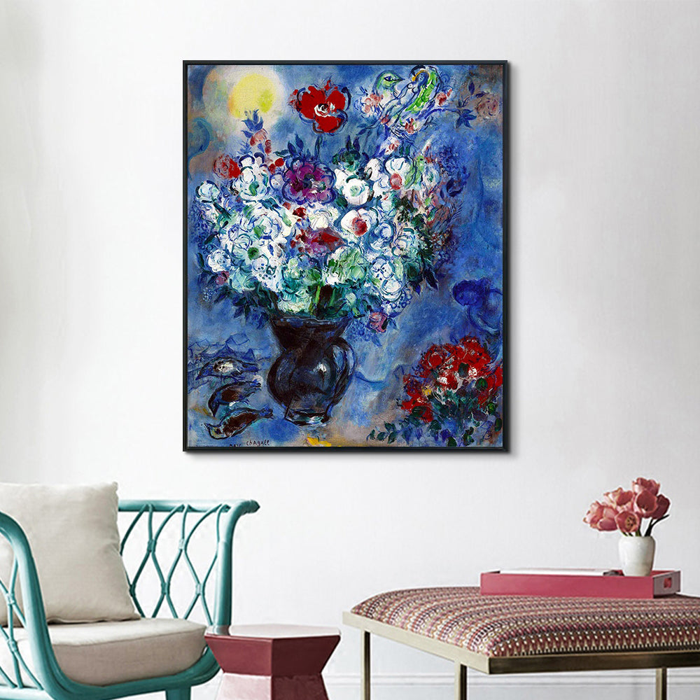INVIN ART Framed Canvas Giclee Print Art Les An茅mones by Marc Chagall Wall Art