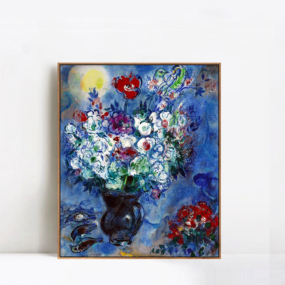 INVIN ART Framed Canvas Giclee Print Art  Les Anémones by Marc Chagall Wall Art