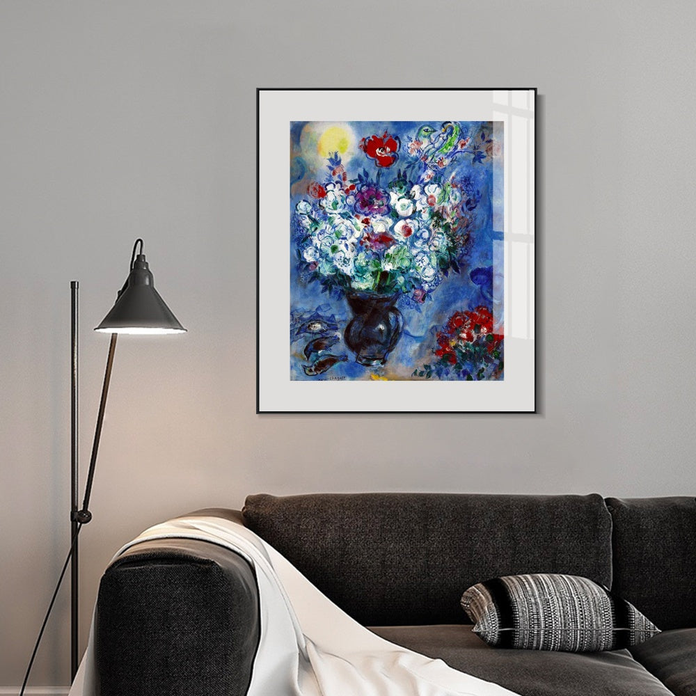 INVIN ART Framed Canvas Giclee Print Art  Les Anémones by Marc Chagall Wall Art