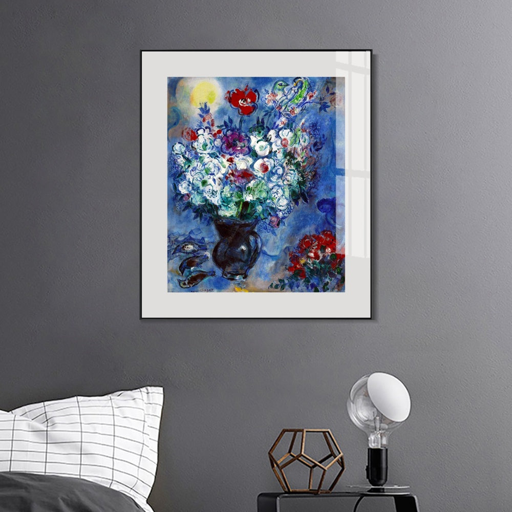 INVIN ART Framed Canvas Giclee Print Art  Les Anémones by Marc Chagall Wall Art